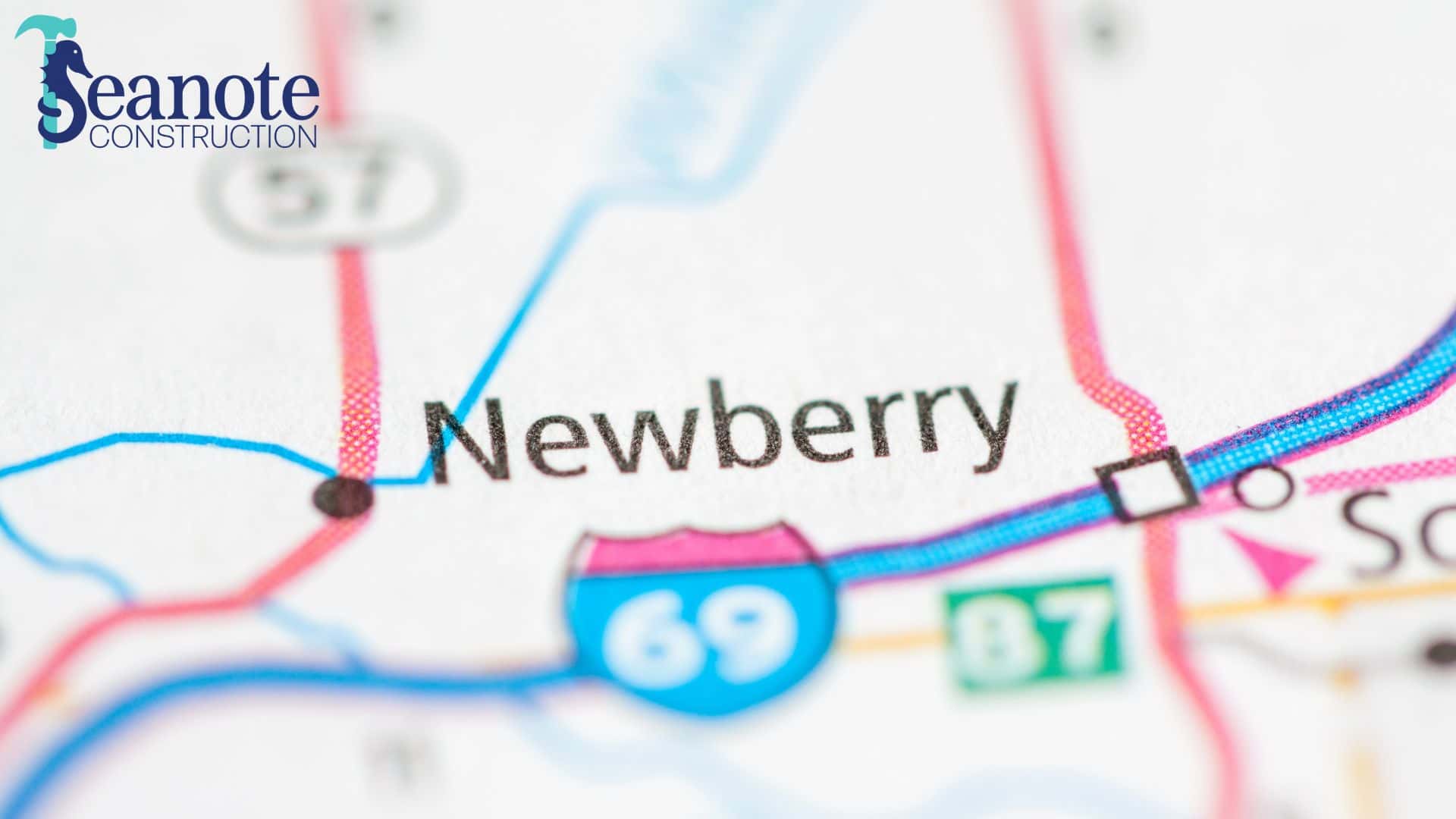 Close-up map of Newberry, South Carolina highways